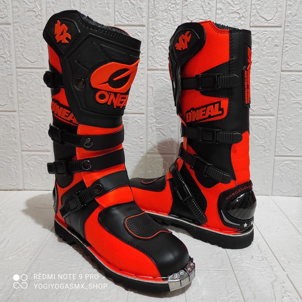 sepatu trail cross oneal protector terlaris hitam orange