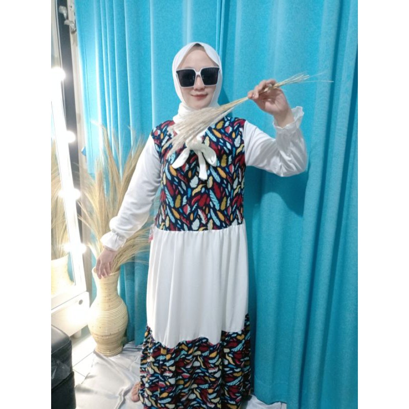 gamis pita warna navy