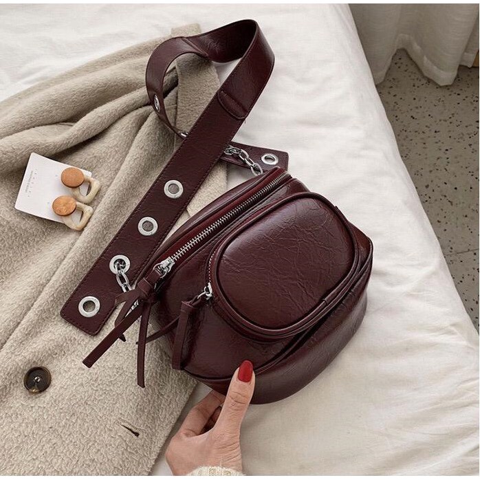 BJ15083 - BEIGE/BLACK/BROWN/REDWINE - TAS SLINGBAG WAIST IMPORT TAS WANITA FASHION IMPORT MODIS ELEGAN TERMURAH TERLARIS TERBARU BAGSTORE JAKARTA TAS BATAM ELJ5083 CR7282 LT1197