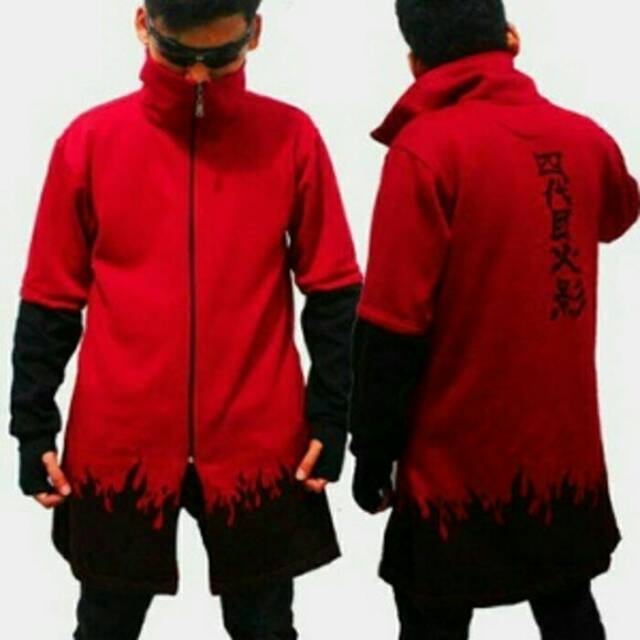 Jaket Jubah Hokage Yondaime Merah