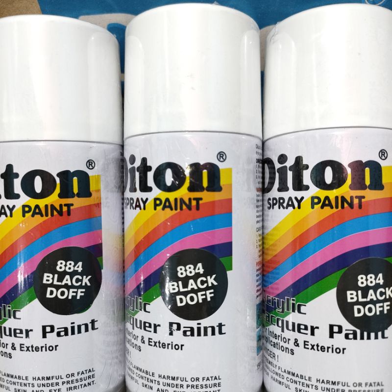 Pilok Cat Diton Black Doff 884 Per 1 Dus / 12 Klg Hitam Doff Dop 150cc Harga Per 1 Dus (12) Cat Semprot Diton 150cc Pilok Diton Pilox Diton Cat Diton 150cc