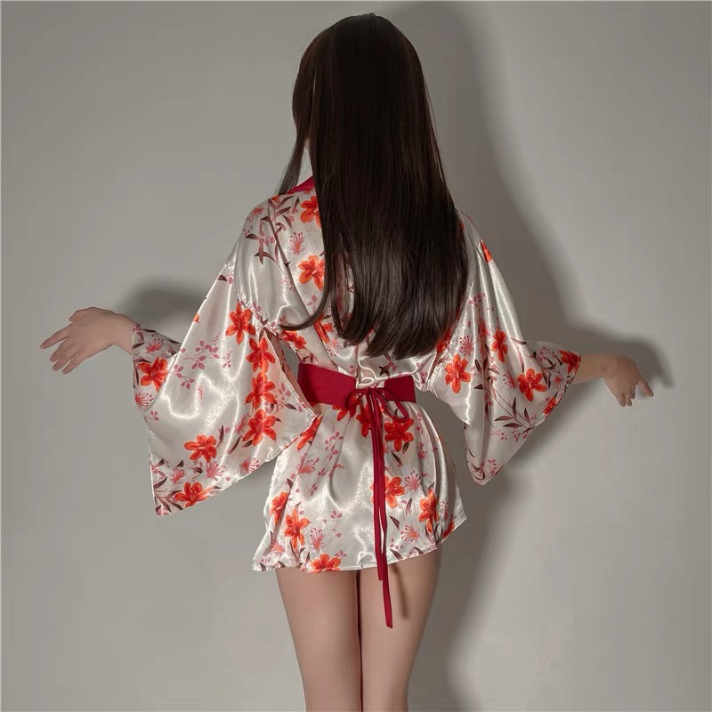 kimono Sexy hot Lingerie Wanita Baju tidur Motif jepang Set A562