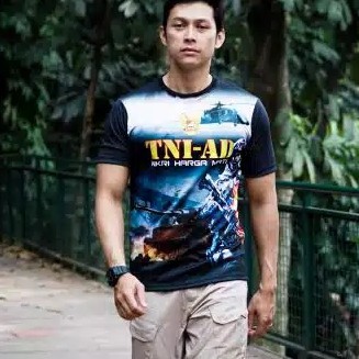 Kaos Printing TNI AD Biru Sublime Bandung