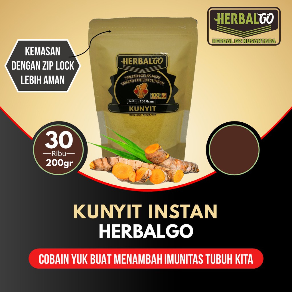 

Herbalgo Kunyit Instan, Kunir Instan 200 gram
