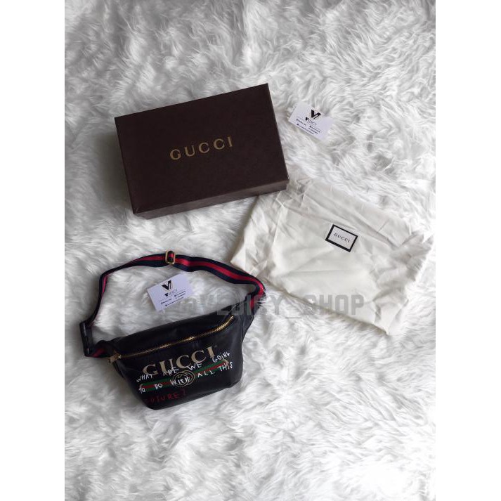 Pengiriman Cepat dan tepat TAS PINGGANG GUCCI WAIST BAG BLACK COLOR GRADE AUTHENTIC 1:1 ORIGINAL