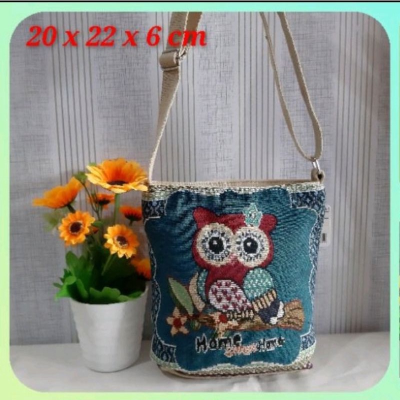 TAS SELEMPANG KANVAS  ETNIC THAILAND RB1816#(2res)