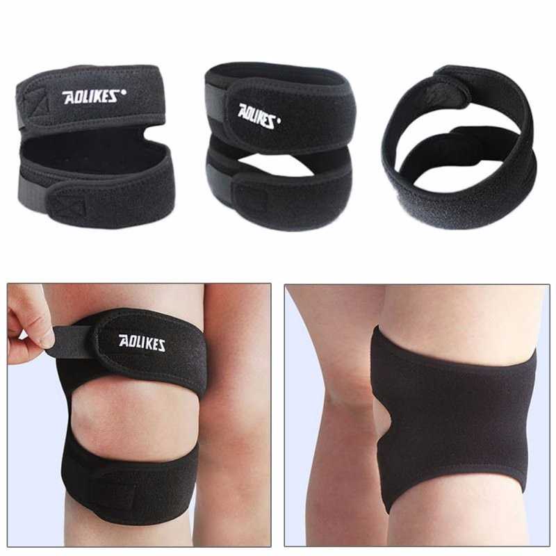 AOLIKES Sepasang Pelindung Lutut GYM Fitness Power Lifter Knee Support Strep Gym Lutut Powerlifting Fitness