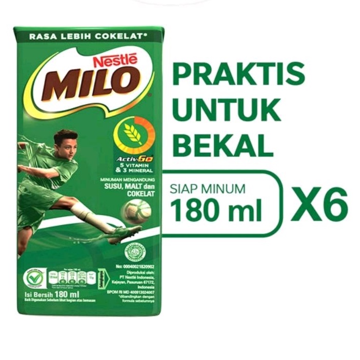 

MILO ACTIV-GO UHT Susu Coklat 180 ml x 6 pcs