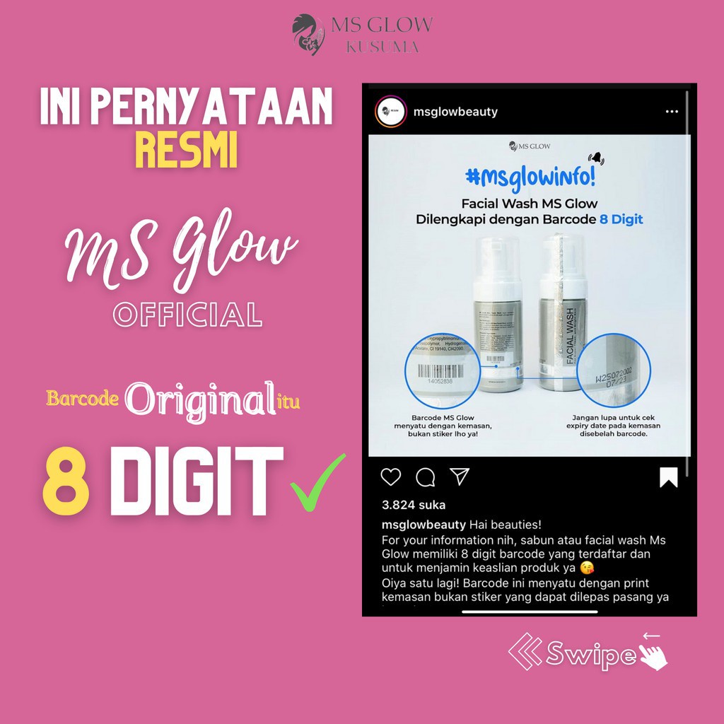 MS Glow Paket Wajah Whitening | Acne | Ultimate | Luminous Dengan Facial Wash Toner Day Cream Serum Red Jelly / Daily BB Cream Original 1000% Asli Terbaru Termurah