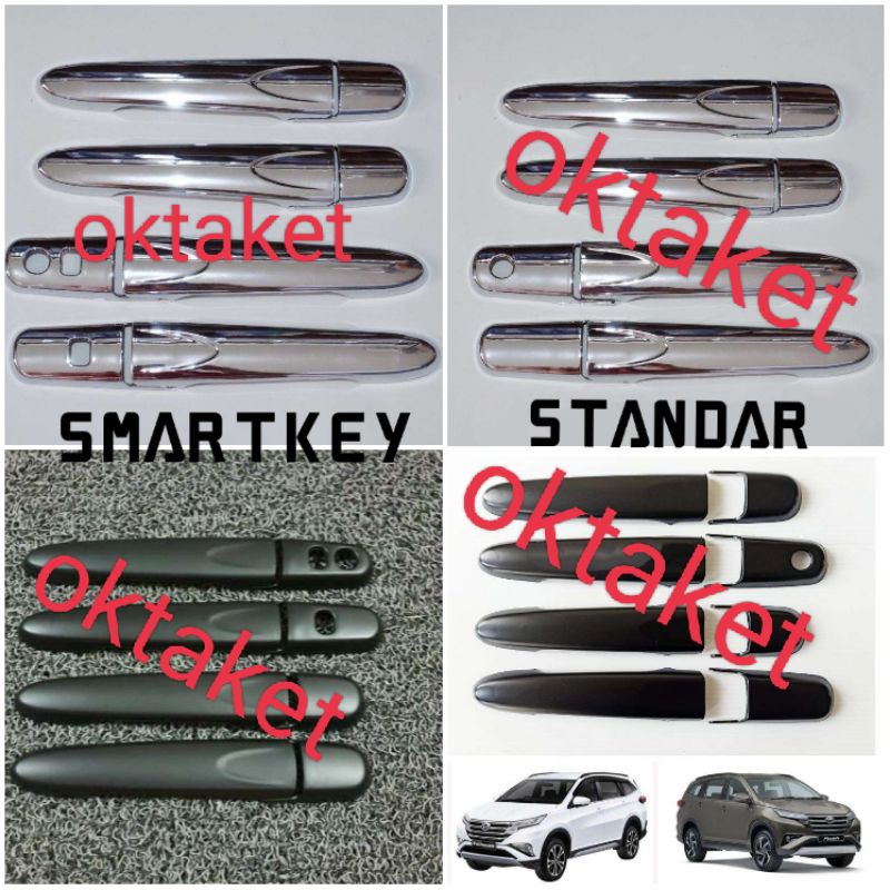 Cover handle all new Rush Terios 2018 2021 2022 gr sport Hitam &amp; Chrome Standar / Smartkey