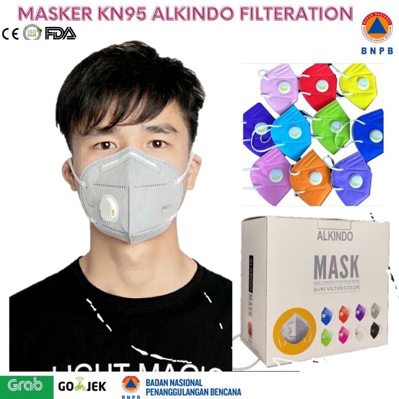 MASKER KN95 ALKINDO RESPIRATOR 5PLY ISI 10PCS MASKER KN95 BOX ISI 10 MASKER KN95 5PLY ISI 10 PERBOX