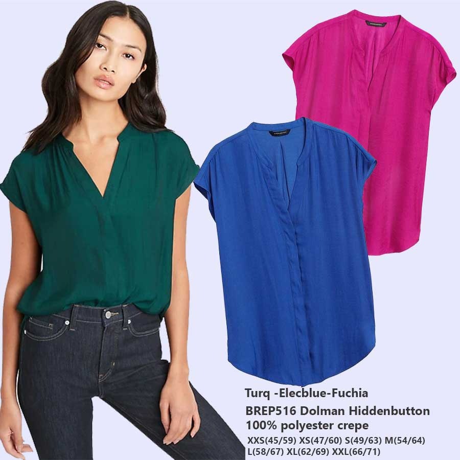 BANANA REPUBLIC Blouse Wanita Dolman Hidden Button-4