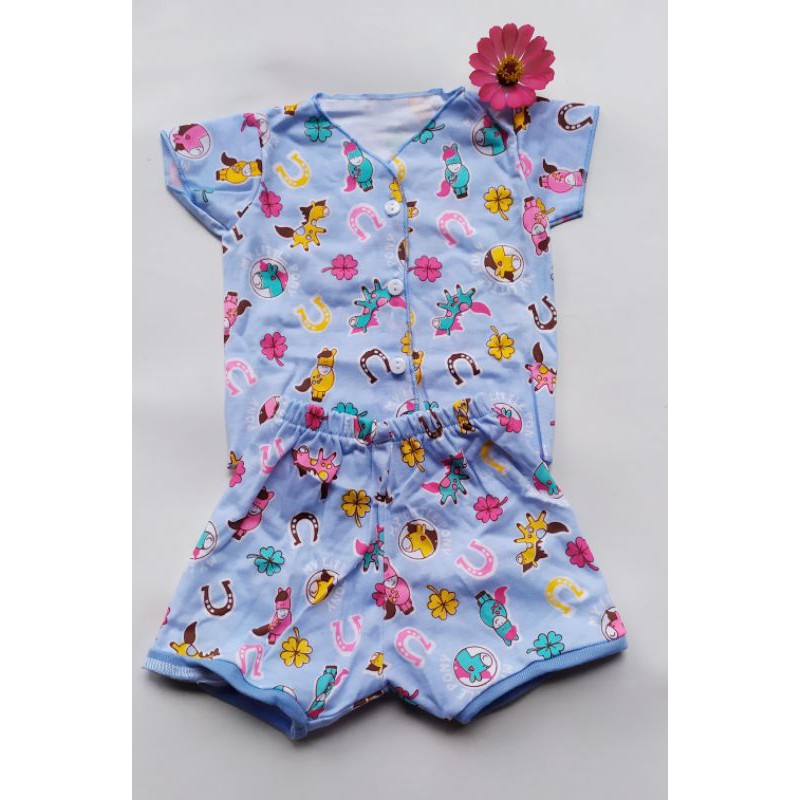 PIYAMA ANAK / PIYAMA BAYI / 1 STEL CELANA BAJU/ KADO/ KARAKTER LUCU/BAJU TIDUR ANAK/LENGAN PENDEK