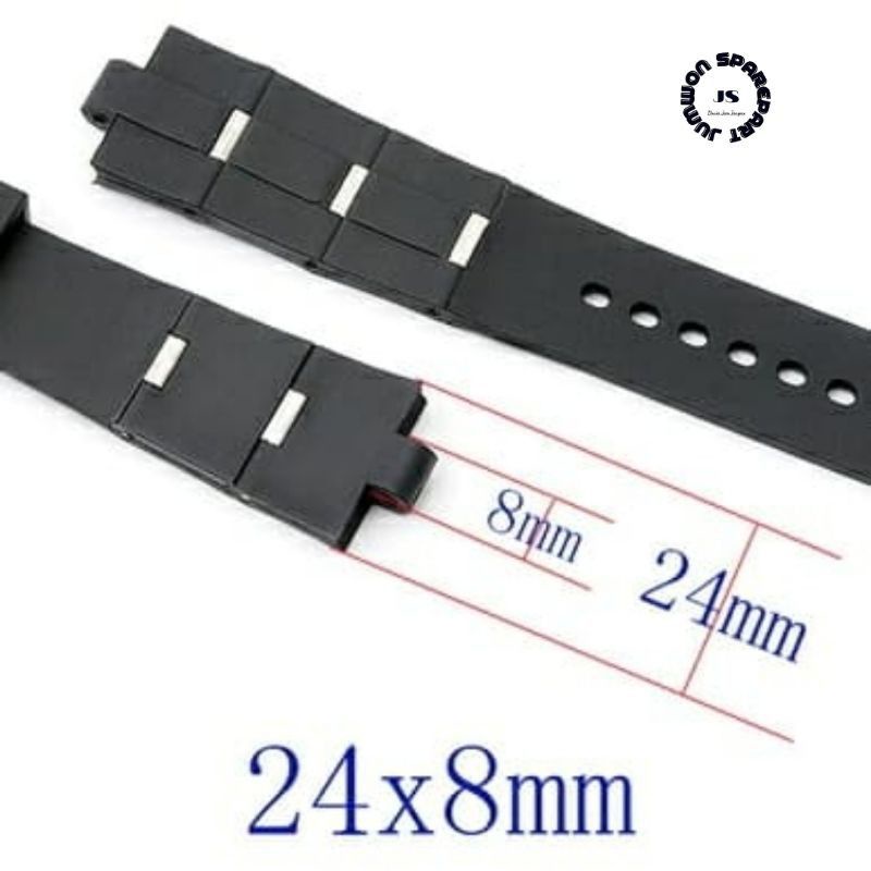 Tali BVLGARI DIAGONO AL38A Strap Tali Jam Tangan Bvlgari Rubber hitam strap jam bulgai 16mm 20mm 24mm