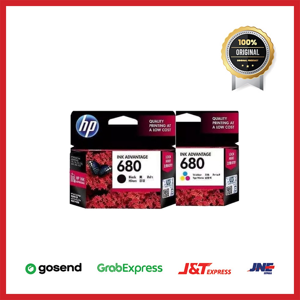COMBO HP 680 Black Ink Cartridge + HP 680 Tri-color Ink Cartridge