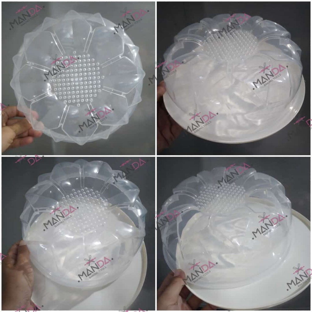 Cetakan puding wadah hantaran puding jelly bentuk bunga matahari daisy bahan plastik plus tutup