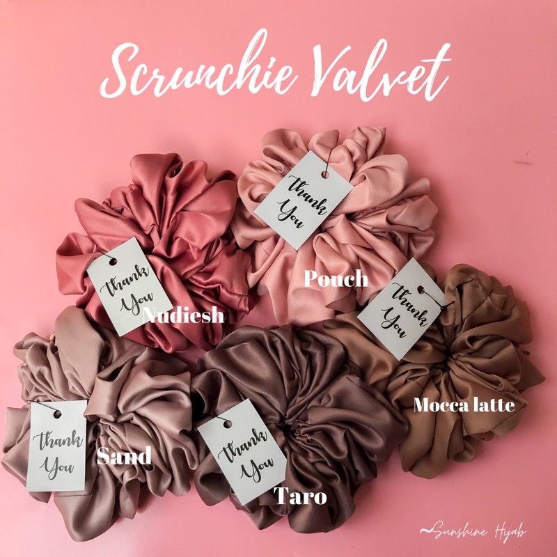 SCRUNCHIE PREMIUM BAHAN VALVET CEPOL HIJAB KEKINIAN MURAH