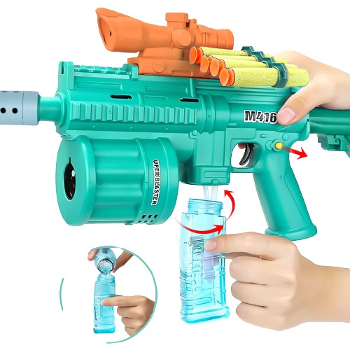 MAINAN SENAPAN DENGAN BUBBLE BLOWER MODEL SENJATA M416 SOFT BULLET ASSAULT RIFLE TOYS