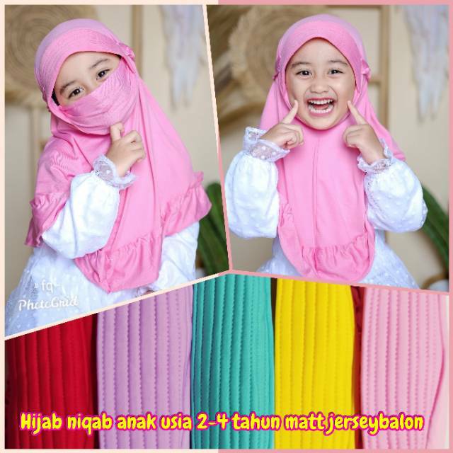 Hijab Niqob anak tali rempel
