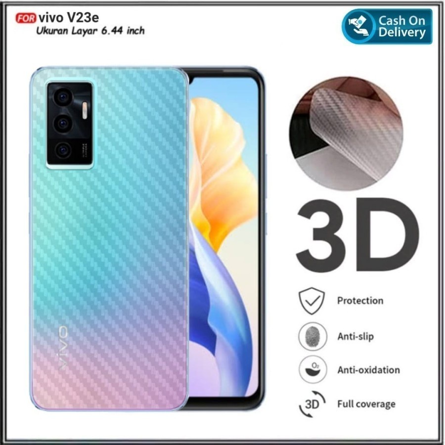 VIVO V27e V27 5G V25e V25 V25 PRO V23 V23e V21 V20 V20 SE BACK SKIN CARBON GARSKIN ANTI GORES BELAKANG