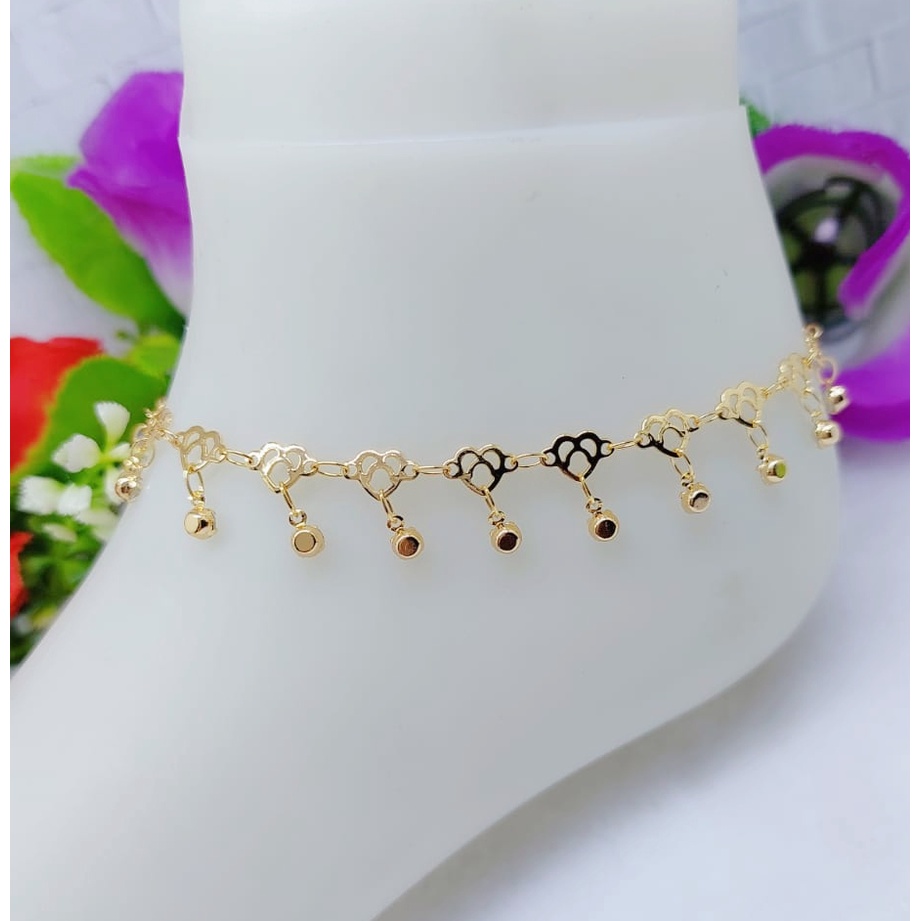 Gelang kaki lapis emas perhiasan xuping jewellery K1-K5