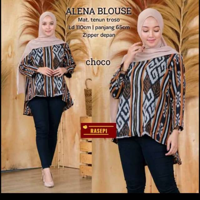 Blus tenun motif toraja yelow black A+