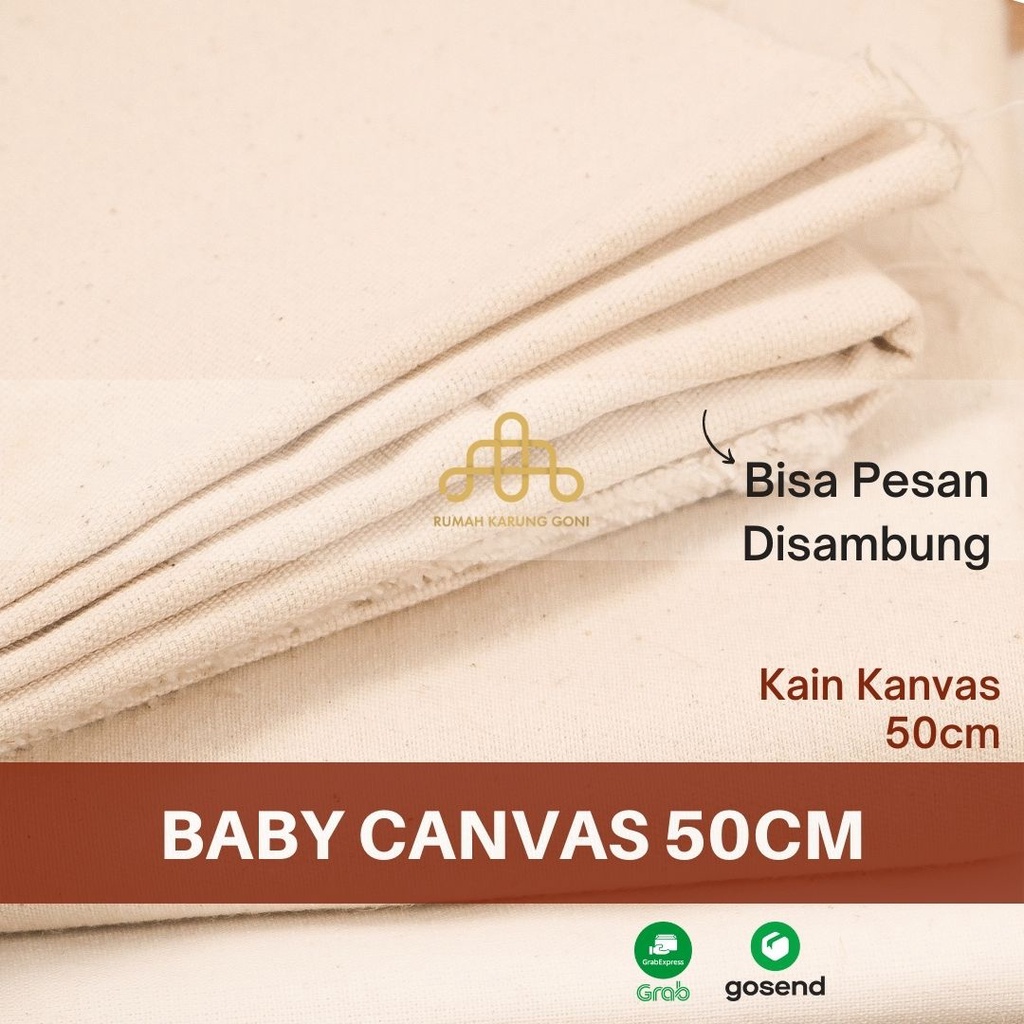 Kain Kanvas Twill Marsoto 50 cm x 157 160 cm - Baby Canvas Grey - Supplier Kain Kanvas Lukis Greige Polos Warna Natural
