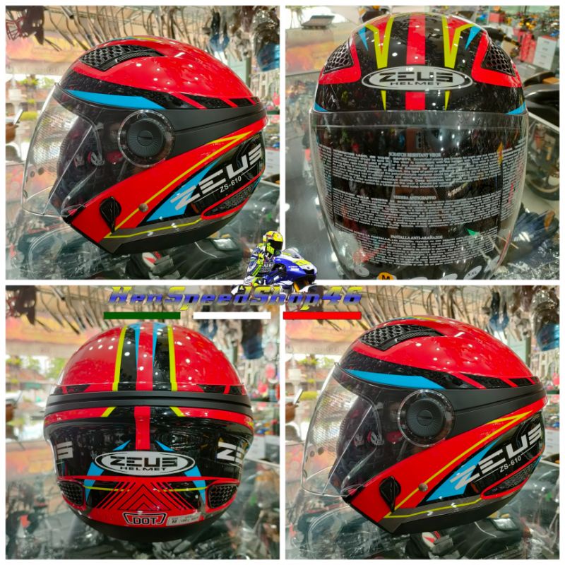 HELM ZEUS ZS610 ZS 610 ZS-610 Half face Double visor-Motif 6