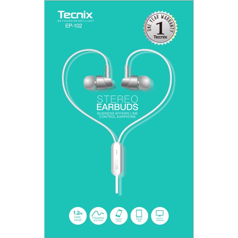 Headset TECNIX EP-102 Earbud EP-102 Stereo Mega Bass Earphones