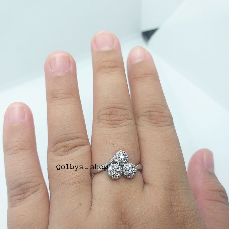 CINCIN 3 LINGKAR PERMATA SILVER