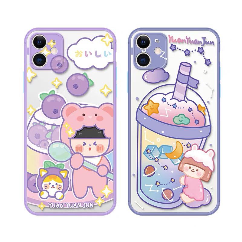 Skin Feel Case Camera Protection Case Brand Boba Lilac Ungu FM13 FM14 FM15 Xiaomin Redmi 8A 10 Note 7 10 10s Pro Poco M3 5G