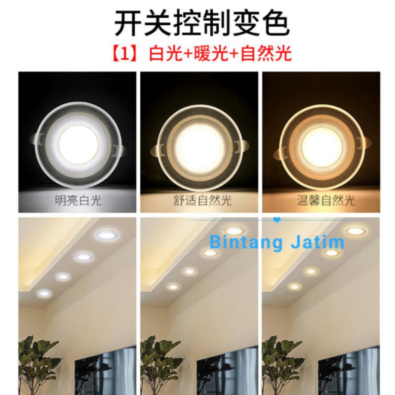 Lampu downlight  5watt 3 warna  / panel led 3 warna / lampu led 3 warna