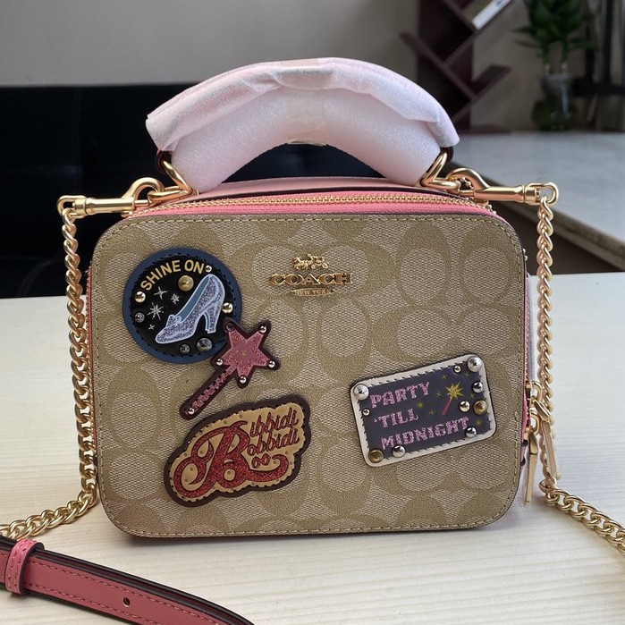 COACH 1434 Tas rantai ritsleting ganda mode baru / tas selempang / tas bahu