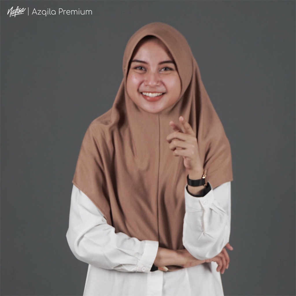Nafisa Instan Azqila Premium - Hijab Instan Jilbab Bergo Bahan Kaos & Lycra High Quality Part 1-Milo (PE)