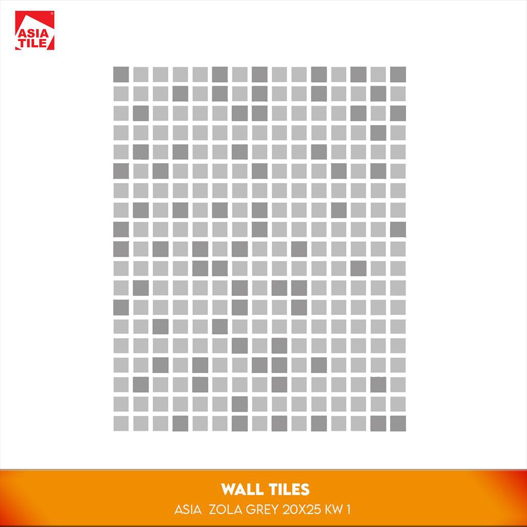 Asia Tile Zola Grey 20X25 KW1  - Keramik Dinding