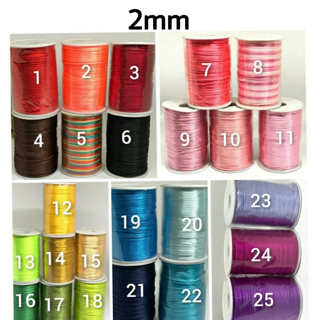 TALI CINA | TALI SATIN | PITA DOUBLE SATIN | GROSGRAIN JUAL PER YARD (1 MM &amp; 2 MM)