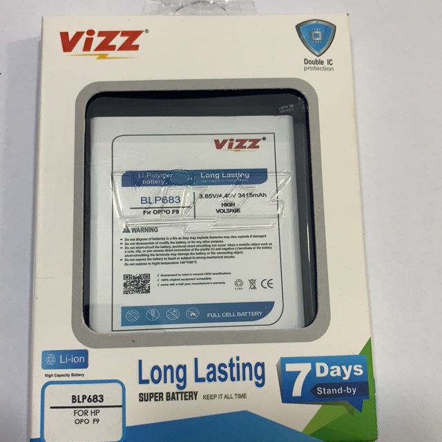 Baterai ViZZ Oppo BLP 683/Oppo F9/baterai double power vizz