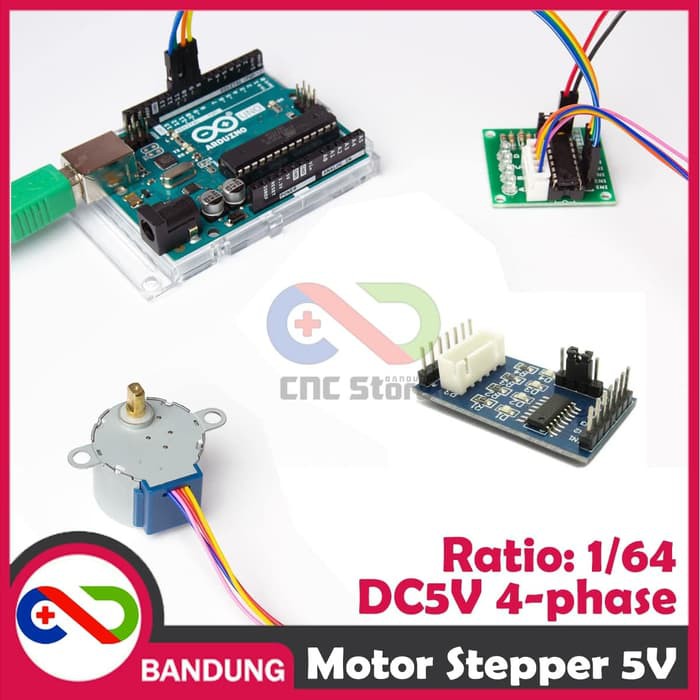 MOTOR STEPPER 5V 4 PHASE 5 WIRE KABEL 25CM 28BYJ-48 FOR ARDUINO DC5V