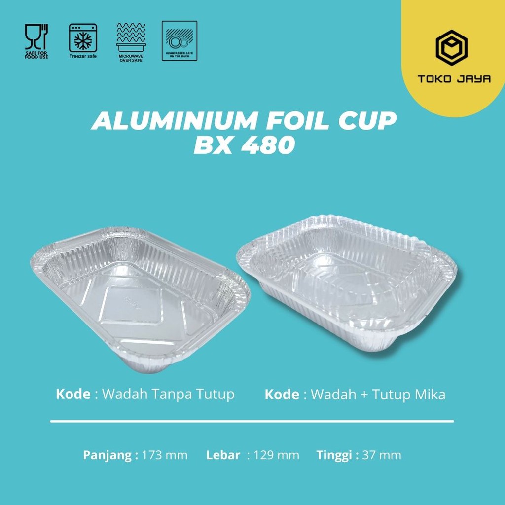 ALUMINIUM FOIL TRAY BX 480 + TUTUP / READY STOCK - DI JAMIN BAGUS