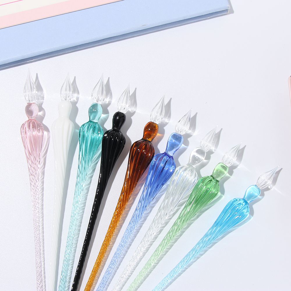 LANFY School Supplies Fountain Pens Writing Supplies Crystal Glass Dip Pen Filling Ink Art Painting Calligraphy Signature Stationery Vintage Dipping Pen/Multicolor