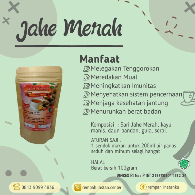 Jual Minuman Herbal Jahe Merah Banyak Khasiatnya Gr Shopee Indonesia