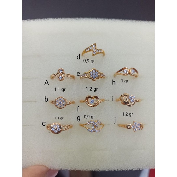 Cincin Emas Muda kadar 375/8k