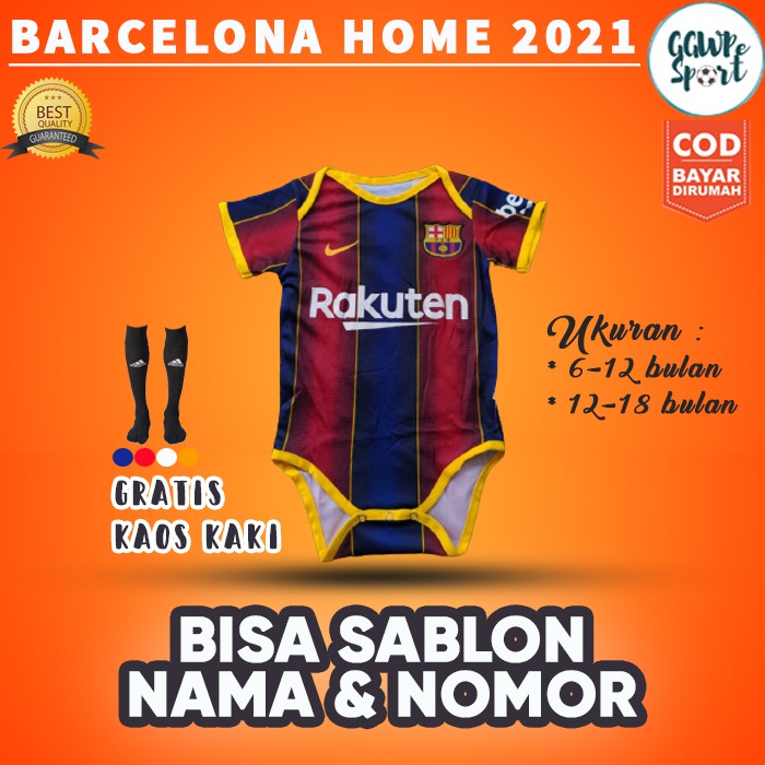 JUMPER BAYI BAJU BOLA BAYI LAKI LAKI BARCELONA HOME 2021 IMPORT TERBARU KUALITAS JAMINAN TERBAIK