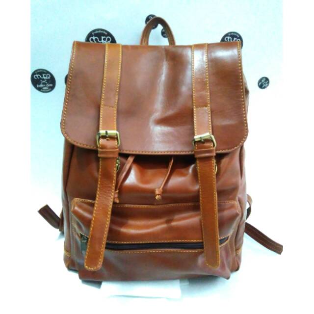Tas ransel kulit tas punggung pria