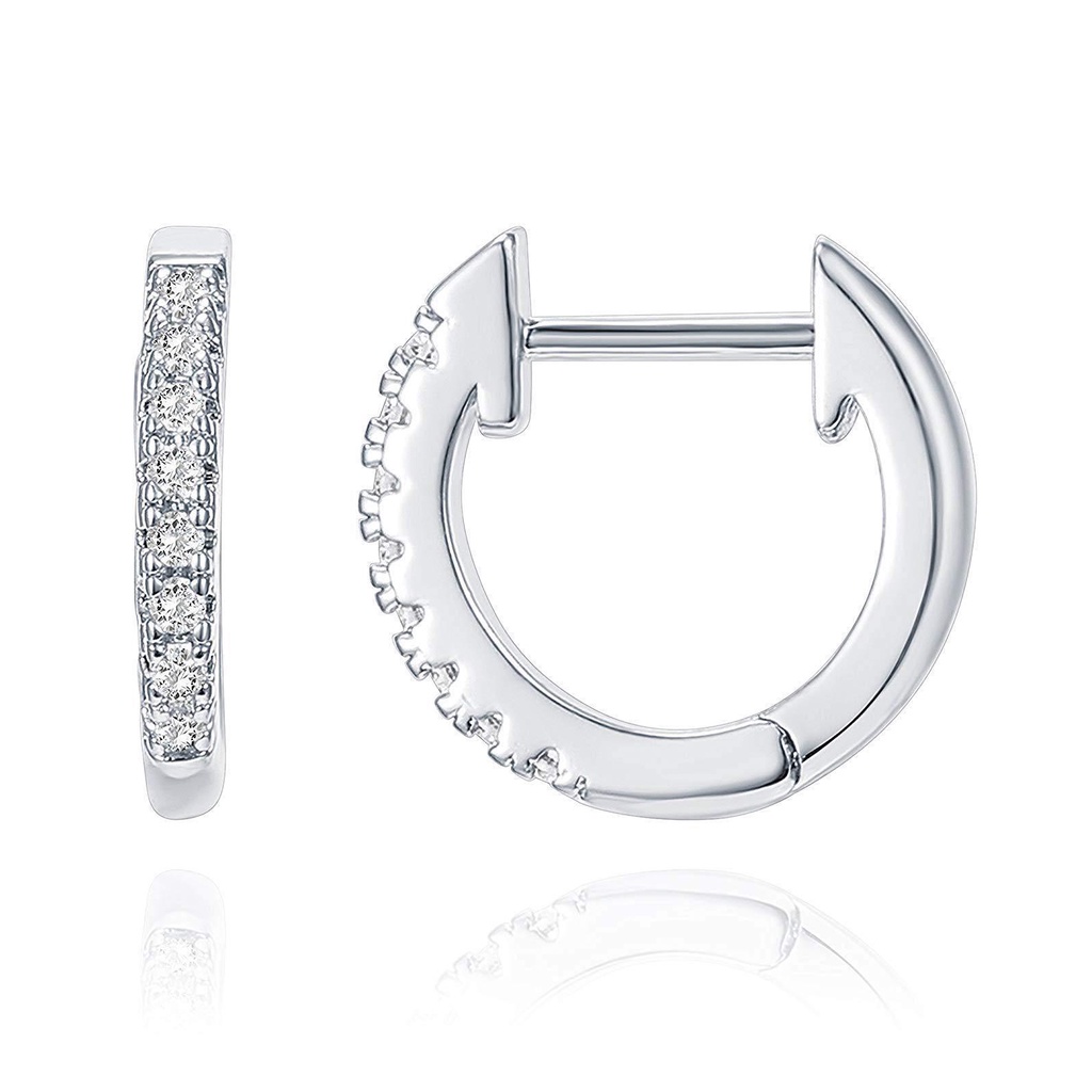Hu Hu Hu Hu Hu Alat Bantu Pasang Kacamata♡ Anting Hoop Berlian Imitasi Bentuk Bulat Bahan Stainless Steel Anti Alergi Untuk Wanita