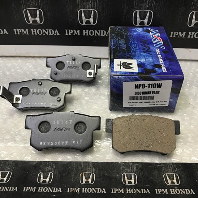 NP0 110 Nissin Brake Pad Kampas Rem Belakang Honda Accord Maestro Cielo S84 S86 VTI VTIL CM5 Civic Es VTIS Century FD FD1 FD2 FB FB2 CRV GEN 2 RD4 RD5 GEN 3 RE1 RE3 GEN 4 RM1 RM3 Stream 2.0 2000cc Odyssey RA6 RA8