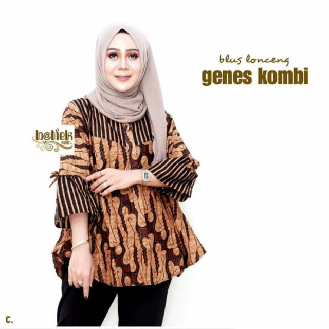 Rifa Blouse Blus Lonceng Pastel Soft Atasan Batik Modern Casual Kerja Seragam Kantor Muslim