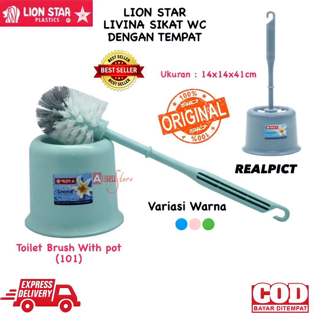 ( BISA COD ) PROMO LION STAR BO-1 LIVINA SIKAT WC DENGAN TEMPAT / TOILET BRUSH WITH POT (No.101) / SIKAT WC DENGAN POT