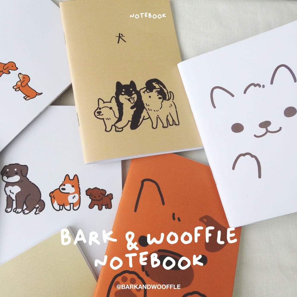 

BARK AND WOOFFLE Plain Notebook A6 / Buku Catatan
