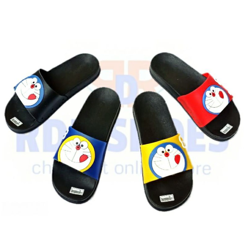 sandal doraemon kokop gambar timbul full karet